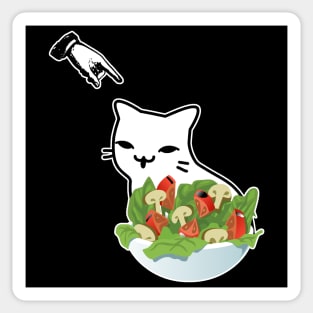 Salad Cat meme 3 Sticker, Smudge the Cat, Woman Yelling at Cat