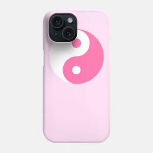 Yin Yang in white and pink Phone Case