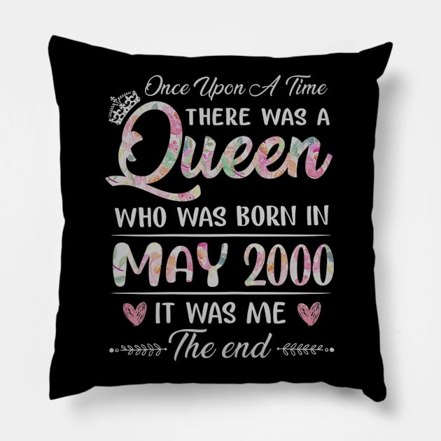 Girls 20th Birthday Queen May 2000 20 Years Old Pillow by daylightpombo3