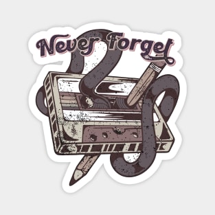 Retro Music Never Forget Magnet