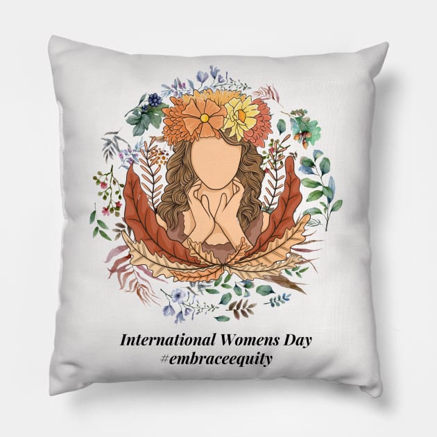 embrace equity international women's day 2023 Pillow by Ballari