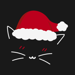 Cat Santa Hat Christmas T-Shirt