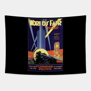 Norman Fraser 1933 -  Canadian Pacific Railway Worlds Fair - Vintage Travel Tapestry