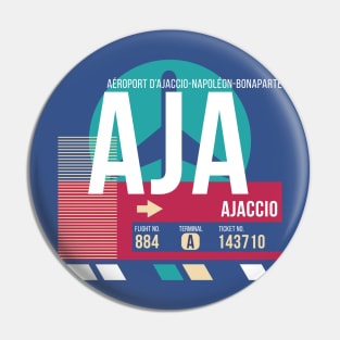 Ajaccio, Corsica (AJA) Airport Code Baggage Tag E Pin