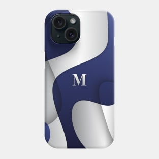 Personalized M Letter on White & Blue Gradient, Awesome Gift Idea, iPhone Case Phone Case