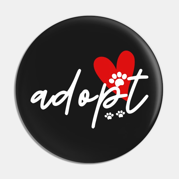 Adopt (Don't Shop) White Text Pin by leBoosh-Designs