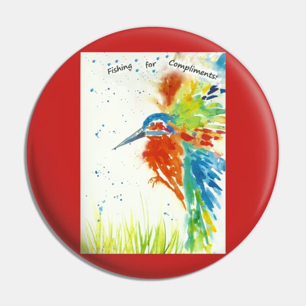 Colourful Kingfisher, "Fishing for Compliments!" Pin by Casimirasquirkyart