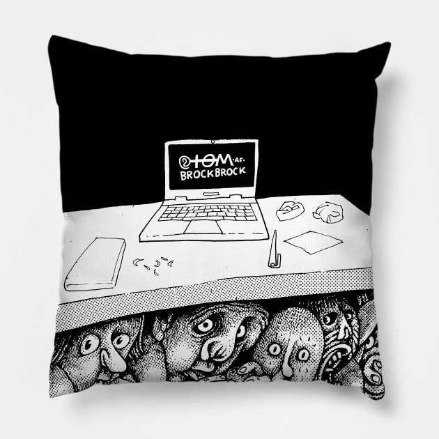 My Imaginary Friends are Weird Pillow by tom af brockbrock