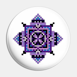 pixelated purple and blue mandala Pin