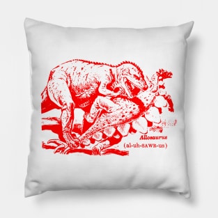 Allosaurus Eating in Red Pillow