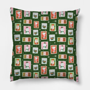 Vintage Stamp Pattern Pillow