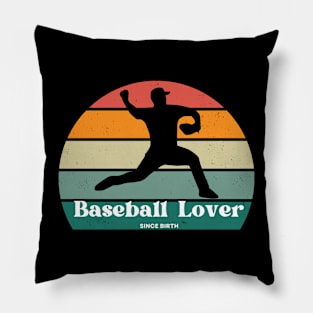Retro Baseball Fanatic Tee - Perfect for Game Day Pillow