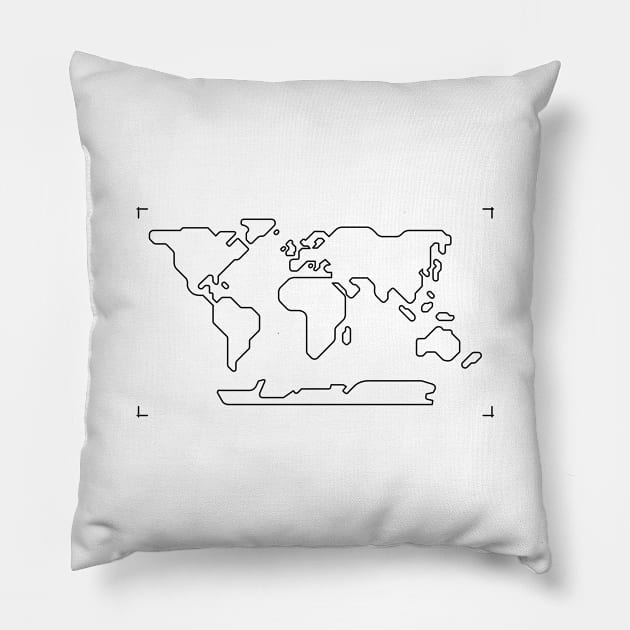 World Map Pillow by lime line