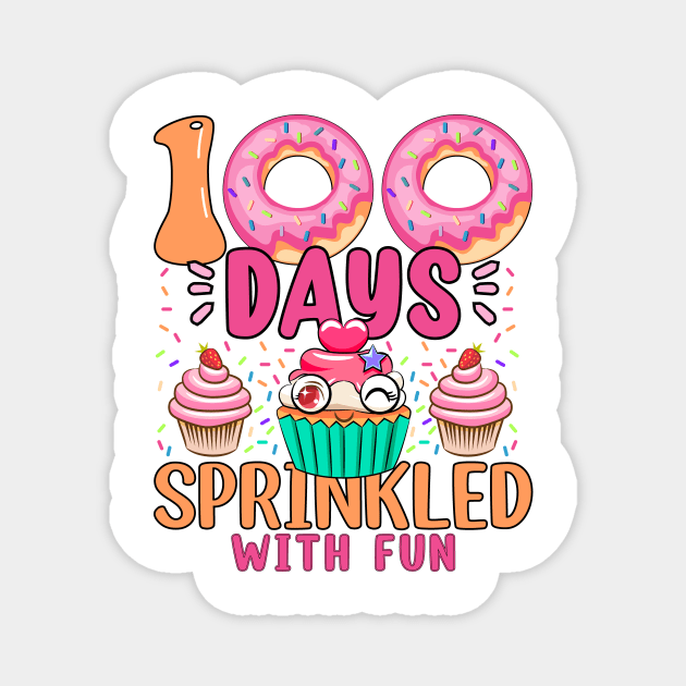100 Days Sprinkled With Fun Cupcake 100th Day Of School Magnet by ArtistTee ⭐⭐⭐⭐⭐
