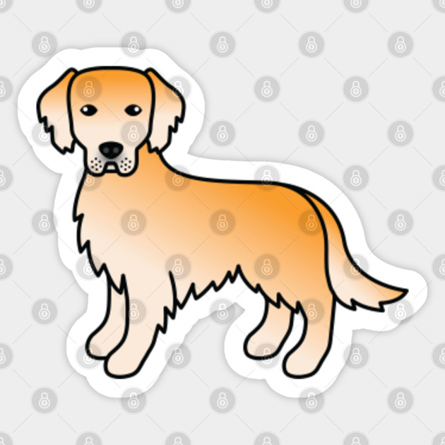 Yellow Golden Retriever Dog Cute Cartoon Illustration Golden
