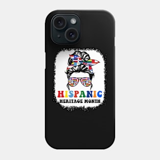 National Hispanic Heritage Month Gift 2022 Messy Bun All Countries Phone Case