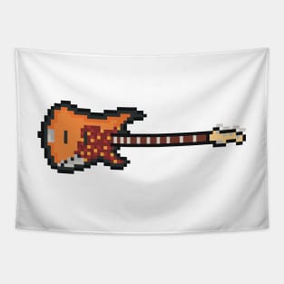 Pixel Jazz Bass Guitar Tapestry