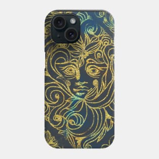 Golden Face Filigree Phone Case