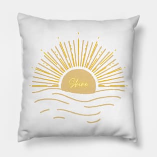 Sun Shine Drawing lines design Pillow