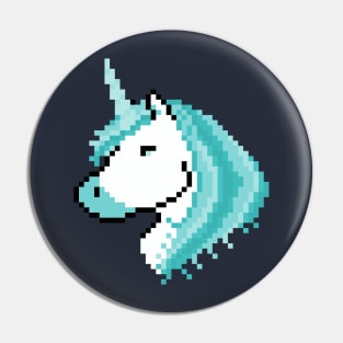 Pixel Spectral White Unicorn Pin