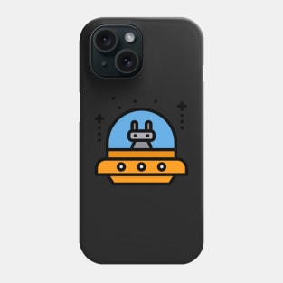 bunny in ufo icon sticker Phone Case