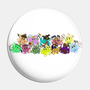 Cartoon Octopus Dungeons and Dragons Classes Group Photo Pin