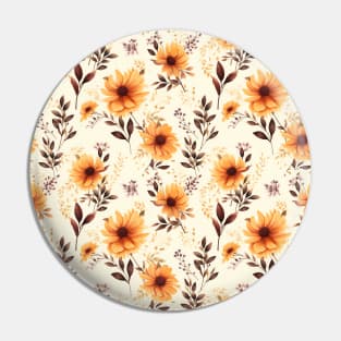 Watercolor Autumn Flowers Pin