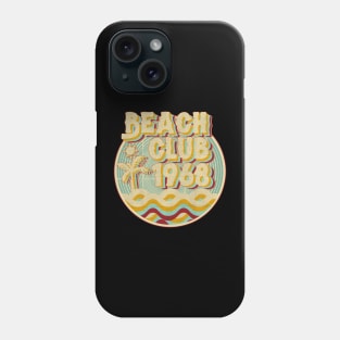 vintage retro beach club 70s 1968 with spirale turqoise Phone Case