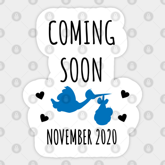 Coming Soon November 2020 Pregnancy Announcement Sticker Teepublic