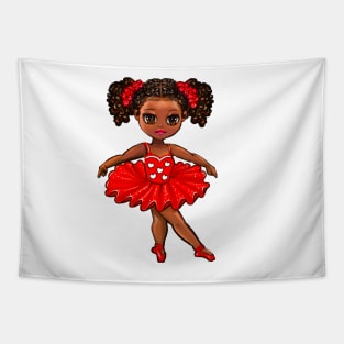 Ballerina Dance African American ballerina in red tutu for girls who love ballet Tapestry