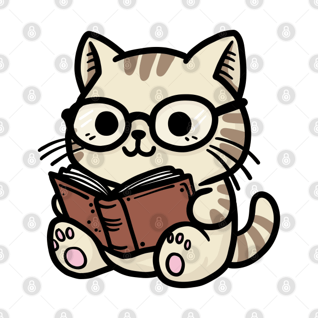 Little Reader Cat by KilkennyCat Art