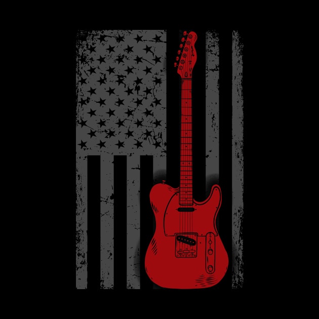 US Flag Guitar by shirtsyoulike