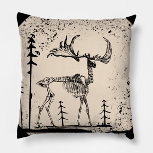 deer skeleton Pillow