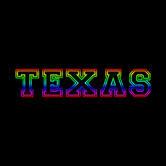 Texas Pride Rainbow Black by HighBrowDesigns