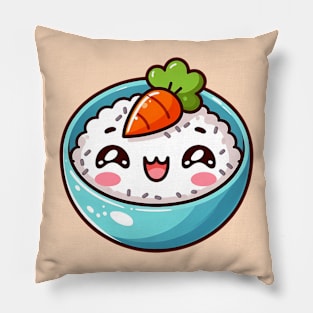 Charming Kawaii Rice Bowl Pillow