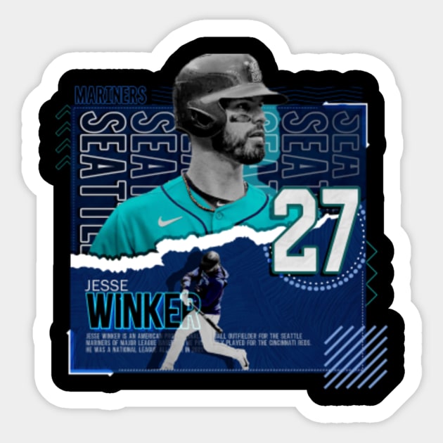 Jesse Winker Baseball Paper Poster Mariners - Jesse Winker