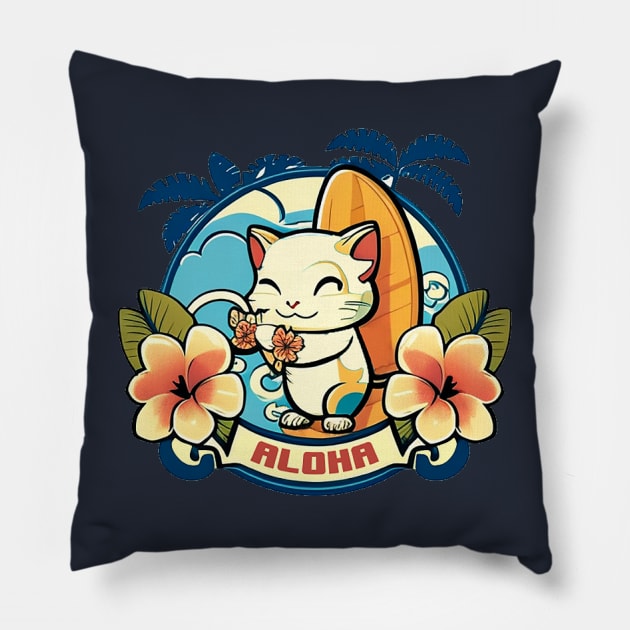 Aloha Cat Pillow by Kona Cat Creationz