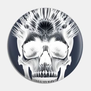 Negative Tribal Skull Pin