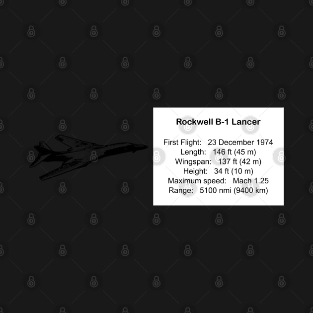 Rockwell B-1 Lancer - Black Info Mug Design by PlaneJaneDesign