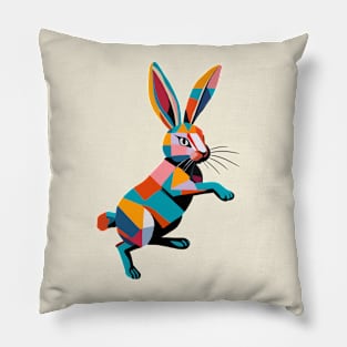 Chic Color Block Rabbit Pillow