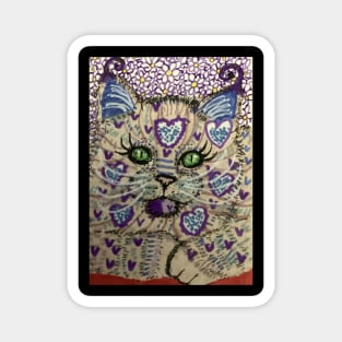 colorful abstract cat Magnet