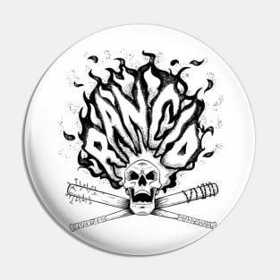 Skull Head Fire Of Rock Punk Black Pin