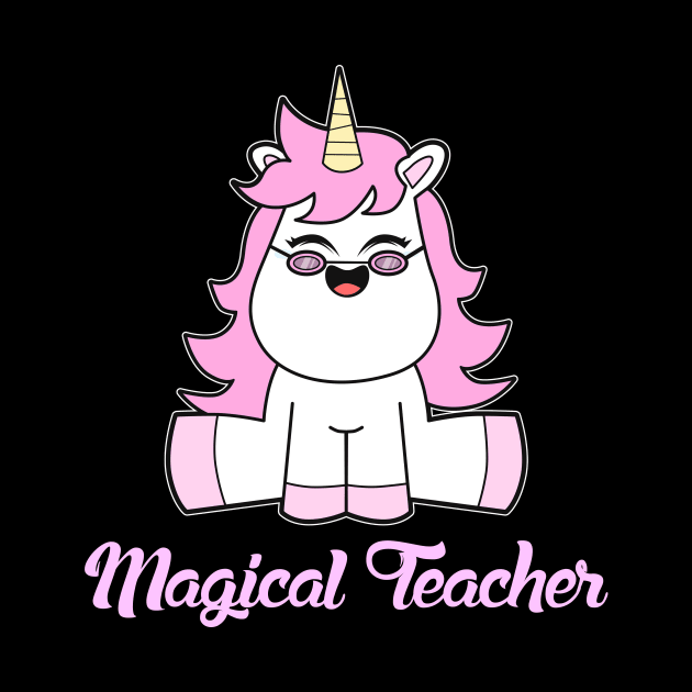 Pink Unicorn Glasses Teacher by Imutobi