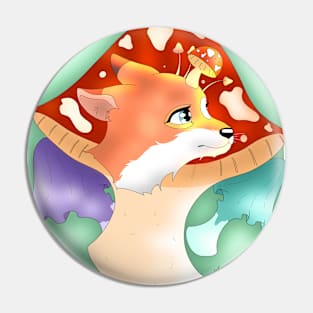 Mushroom fox Pin