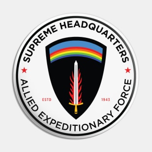 S.H.A.E.F. Supreme Headquarters Allied Expeditionary Force (Round) Pin