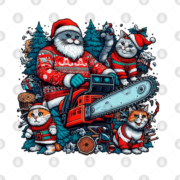 Christmas with Cats and Chainsaws by 3coo