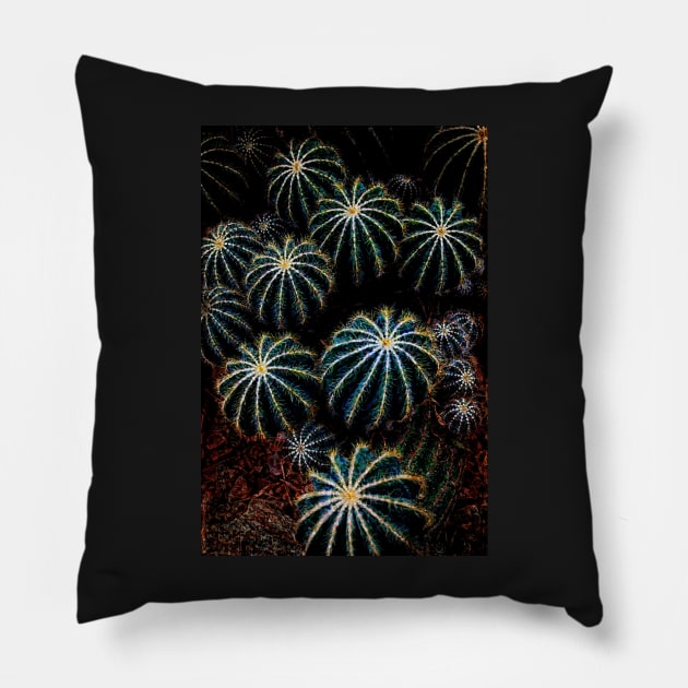 Cactus Fireworks Pillow by machare