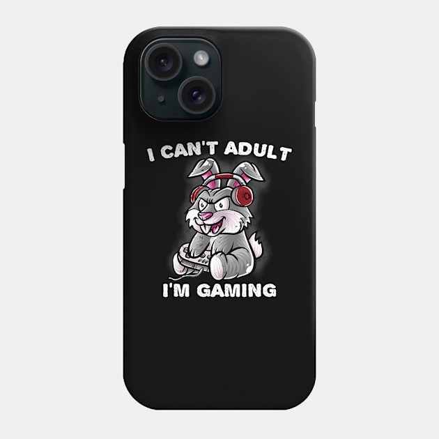 I Cant Adult Im Gaming Rabbit Nerd Gamer Bunny Geek Phone Case by omorihisoka