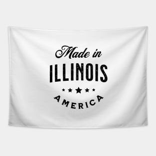 Made In Illinois, USA - Vintage Logo Yellow Tapestry