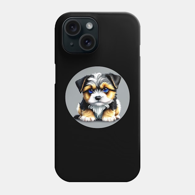 Havanese Puppy Eye Contact Cartoon Phone Case by SymbioticDesign